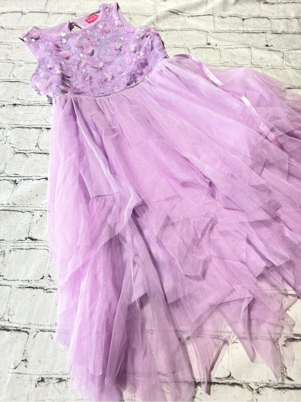 Zunie Lavender Embellished Tulle Party Dress Girls Size M 7/8